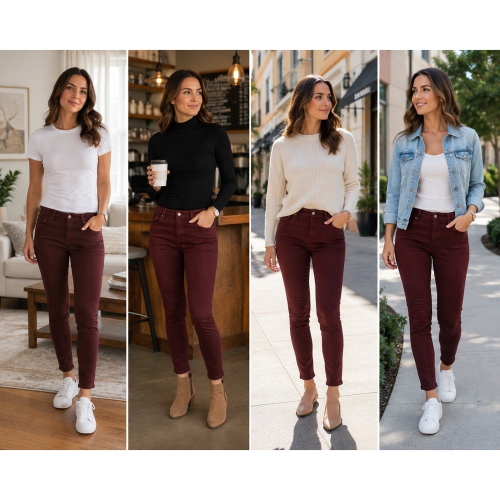 Citizens of Humanity Rocket Crop High Rise Skinny Jeans Womens 26 Burgundy